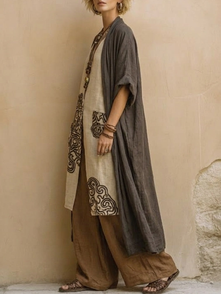 Valentina | Langes, besticktes Bohemian-Set