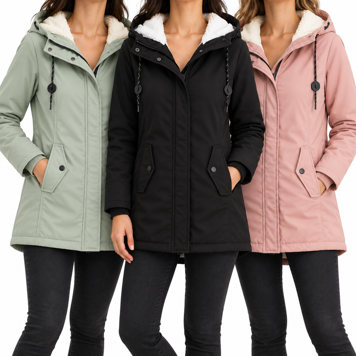 Garance – Wasserdichter Damenparka mit Kapuze und warmem Sherpa-Futter