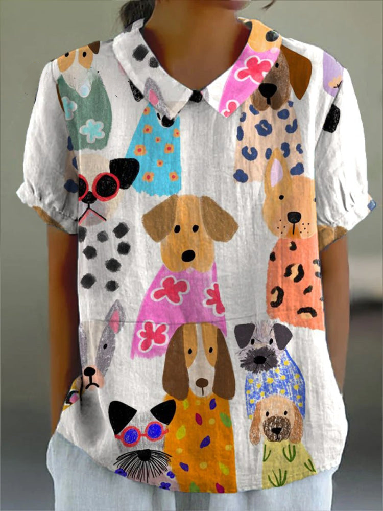 Tilly | Hund Print Shirt