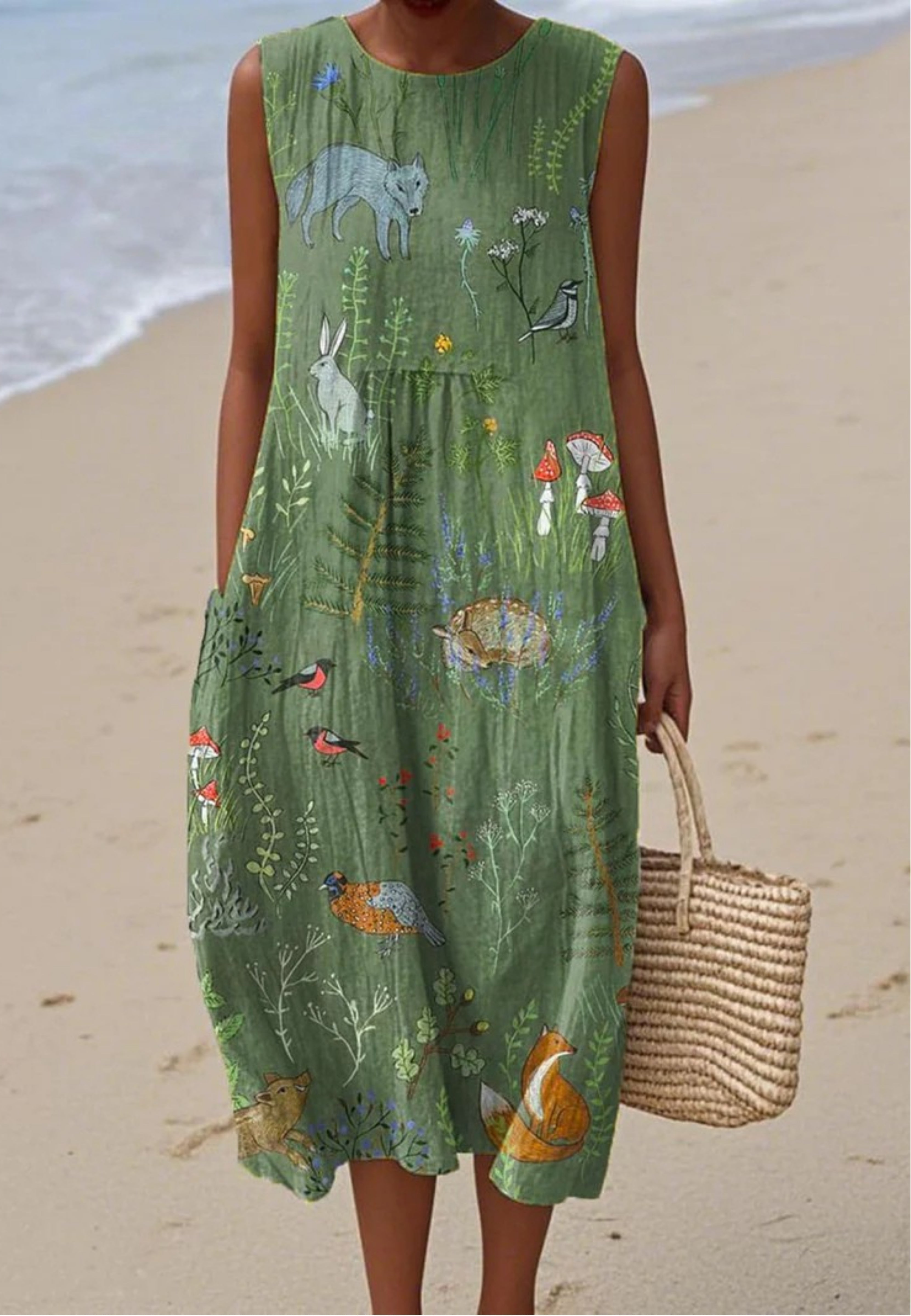 Indy - Vintage Forest Kleid mit Tiermuster