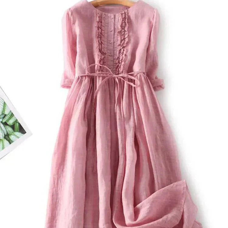 Nadège™ | Maxikleid mit Federbesatz