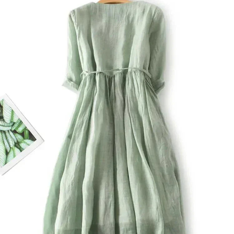 Nadège™ | Maxikleid mit Federbesatz