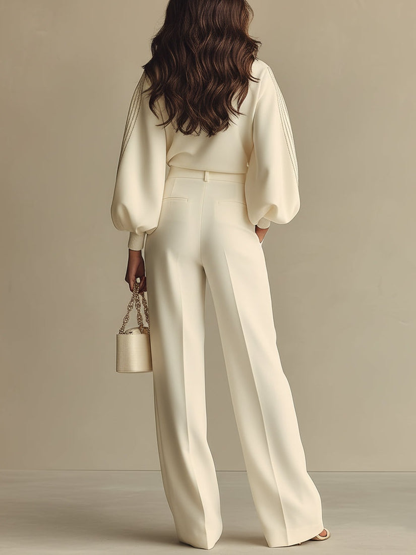 Selena - gestreiftes Ensemble mit weiten Hosen