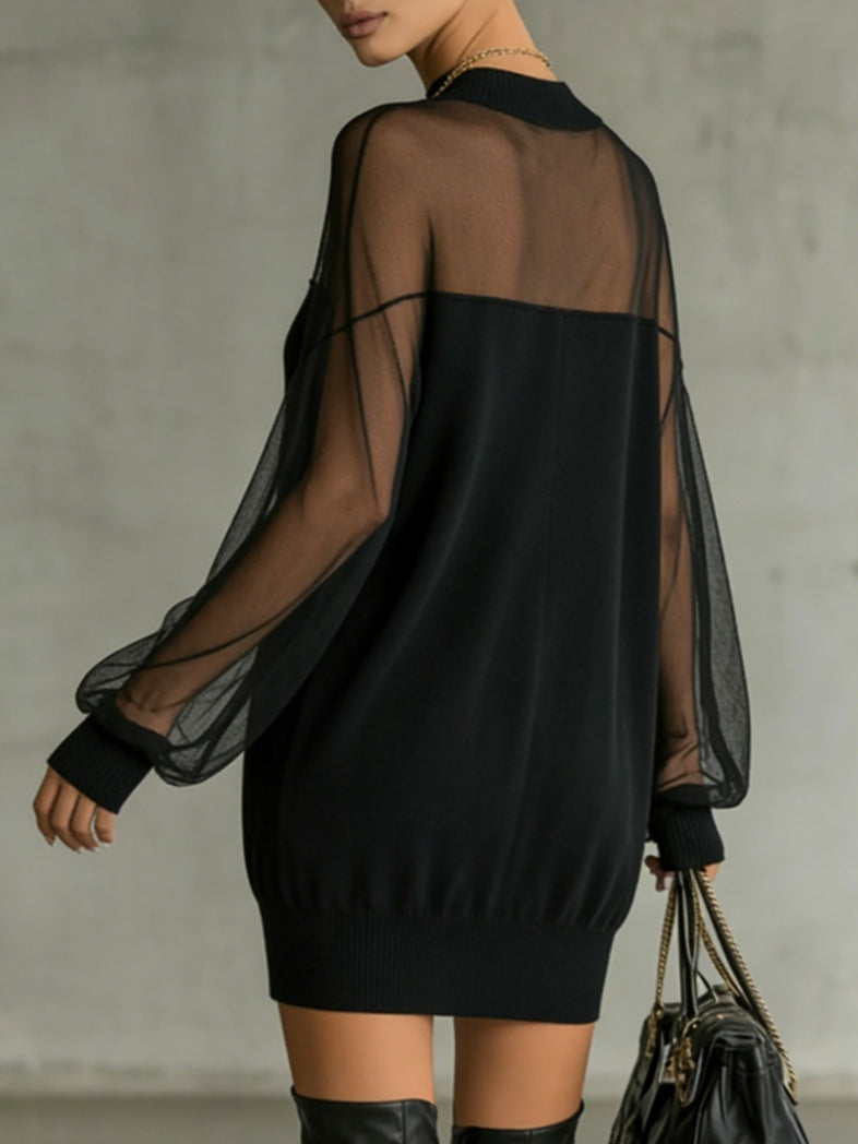 Domitille – Minikleid mit transparenten Ärmeln