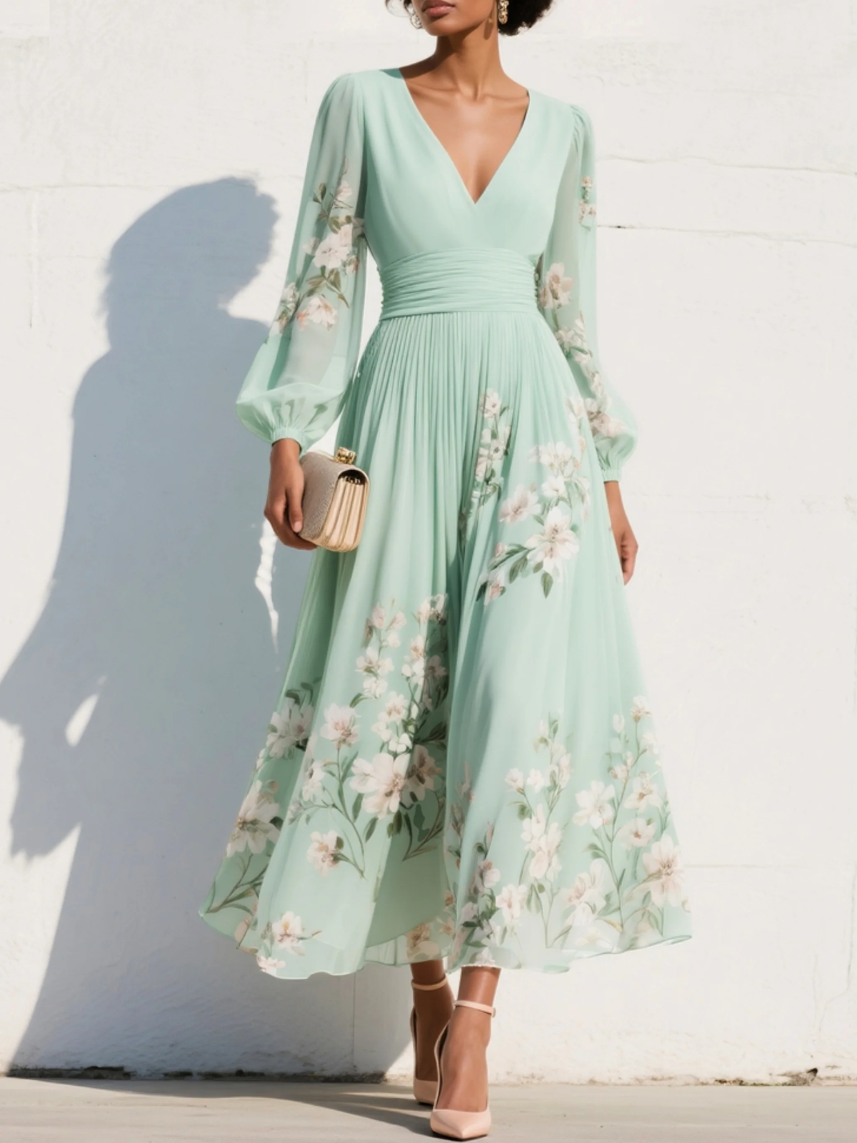 Emmeline | Midikleid mit Puffärmeln
