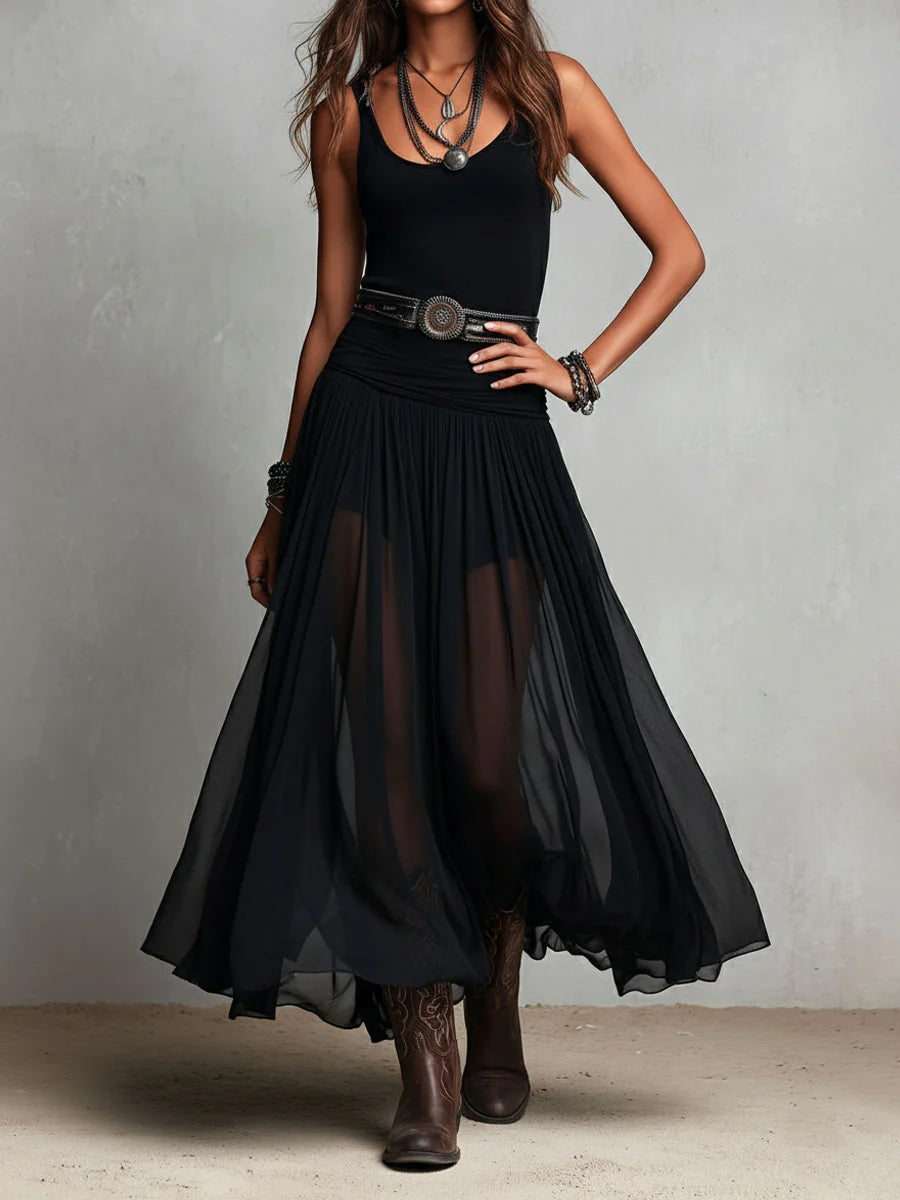 Capucine | Maxikleid mit Tanktop und Tüllrock (mit Gürtel)