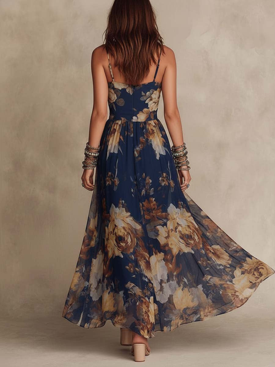 Déborah | Maxikleid mit malerischem Blumenmuster