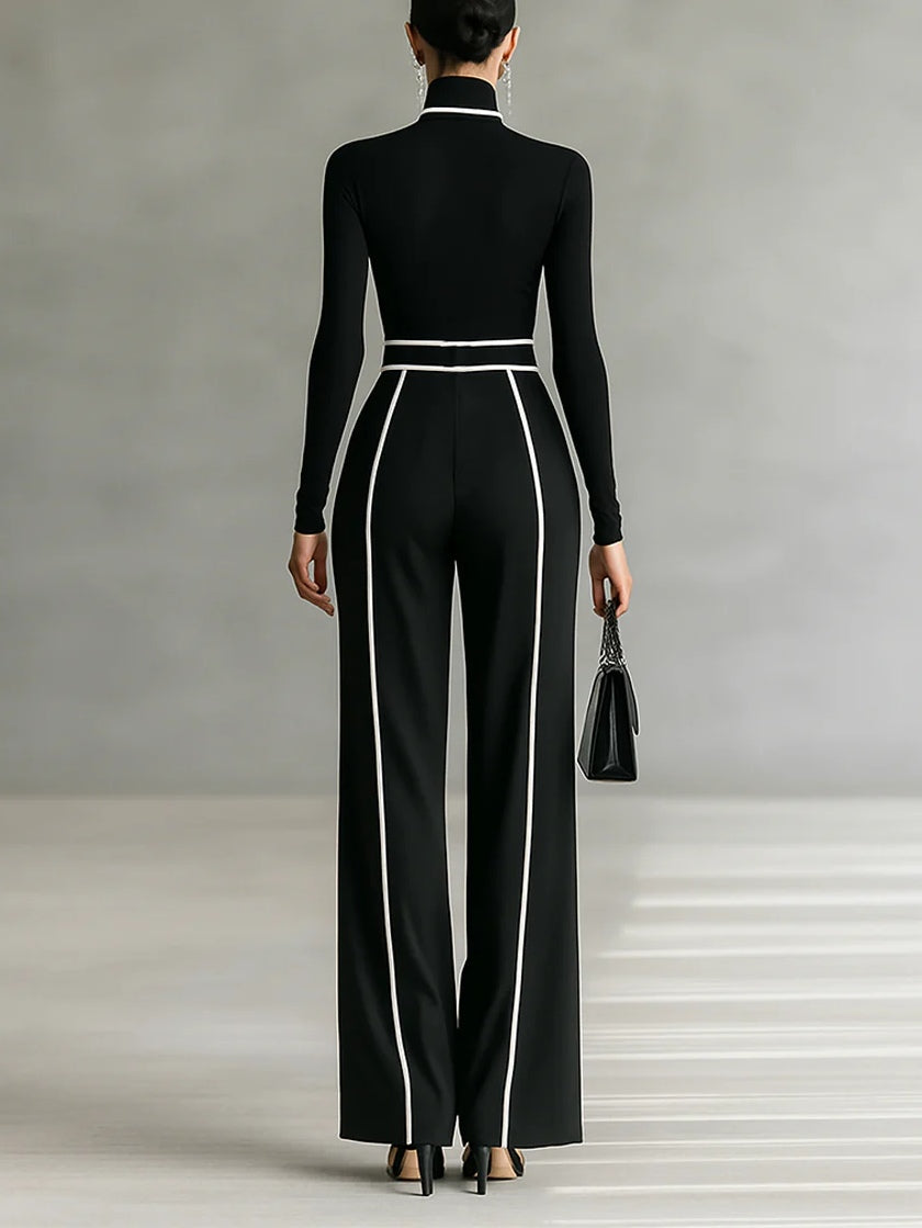 Emma | Elegantes Set mit Stehkragen und weiter Hose