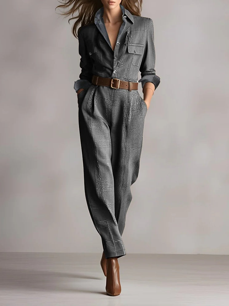 Anna | Elegantes, einfarbiges Karomuster