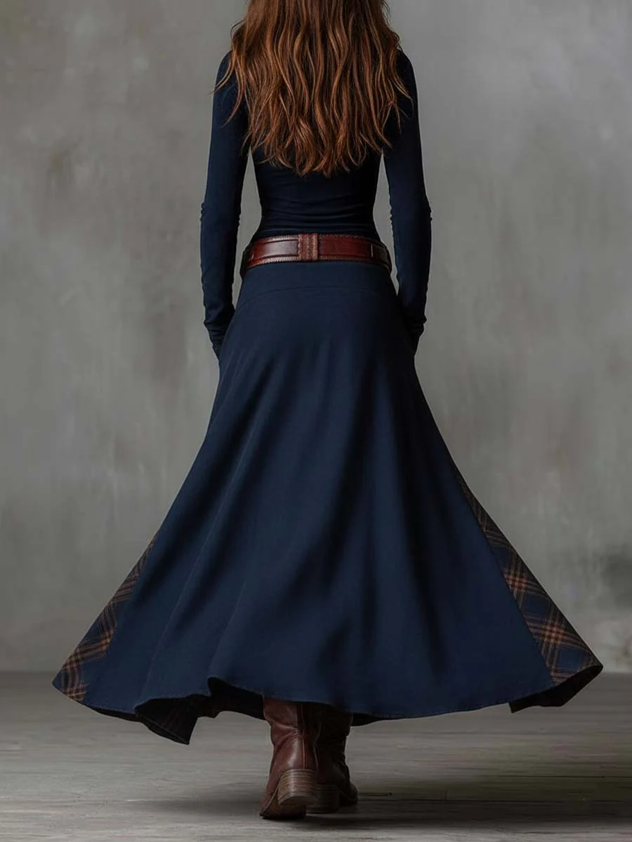 Élise | Maxikleid in Wildlederoptik mit Gürtel