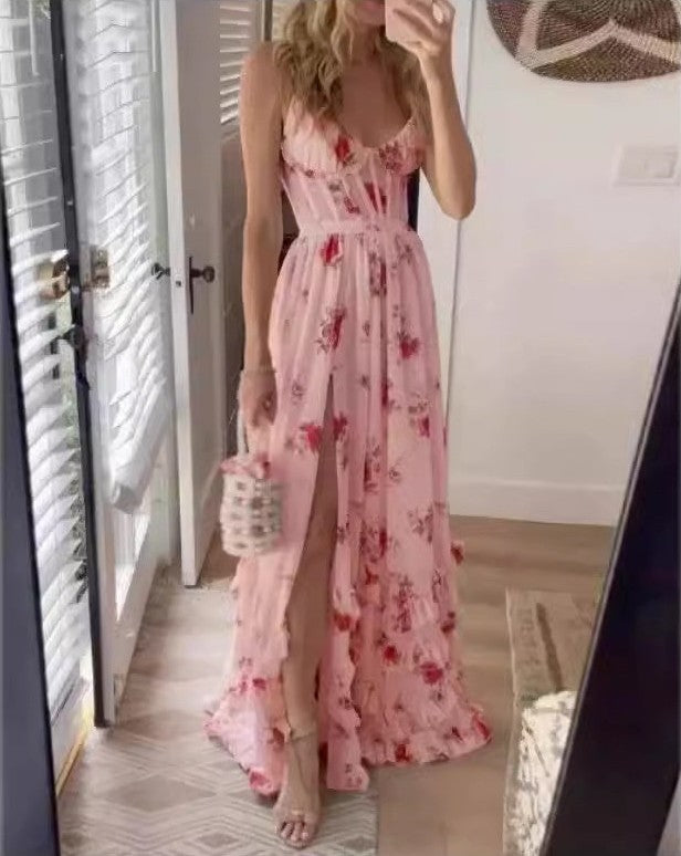 Yuna - Langes geblümtes Kleid