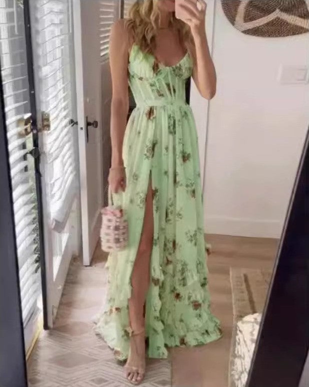 Yuna - Langes geblümtes Kleid