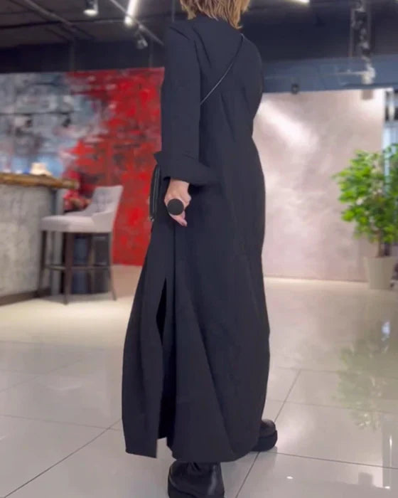 Amara™ | Langes, lockeres Kleid mit seitlichen Schlitzen