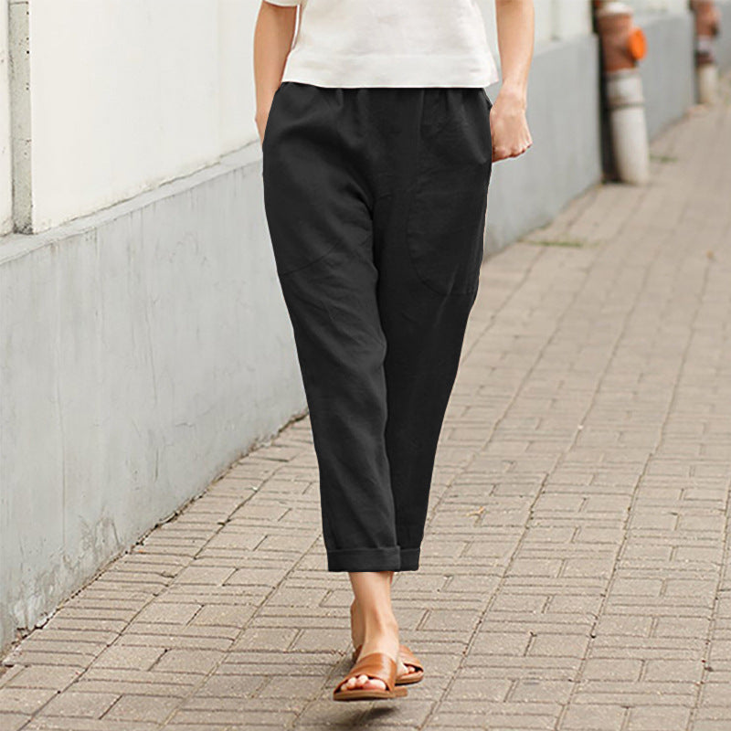 Alina – Lässige Hose aus Baumwolle und Leinen