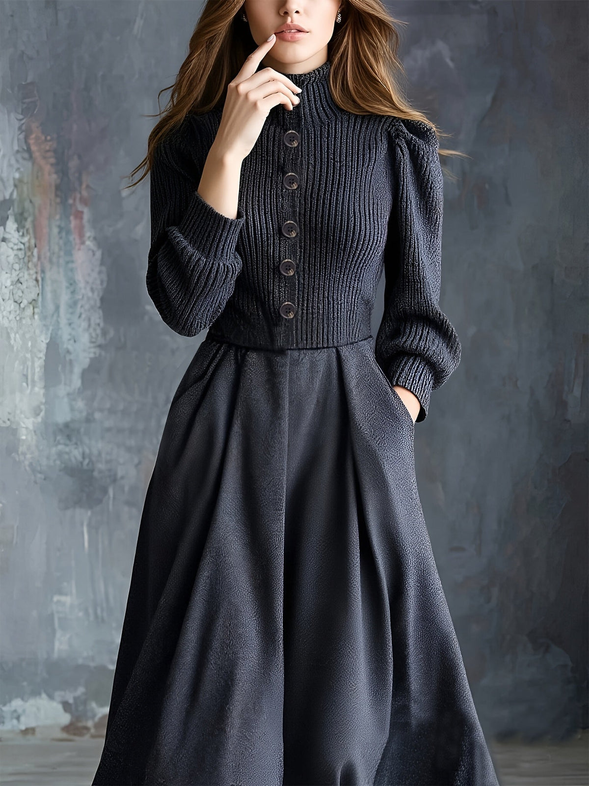 NOEL | VINTAGE-WINTERKLEID MIT TASCHEN