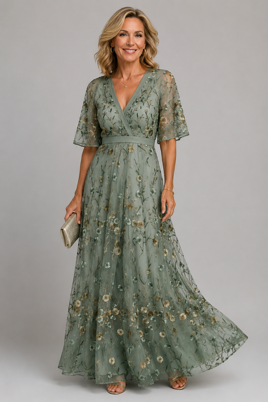 Solenne | Geblümtes Midikleid mit Neckholder