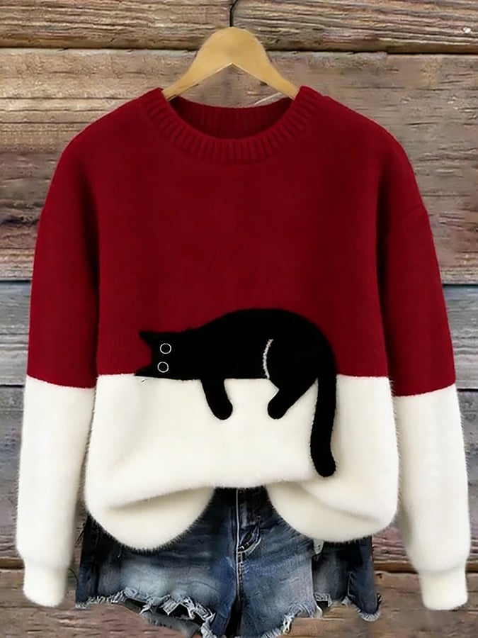 Luna | Damen-Sweatshirt mit Katzenprint