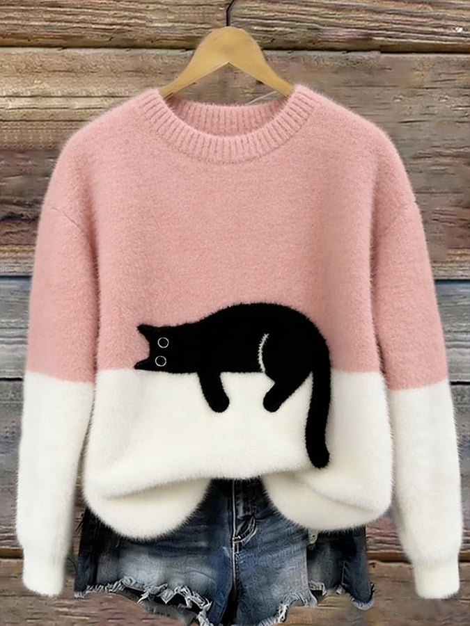 Luna | Damen-Sweatshirt mit Katzenprint