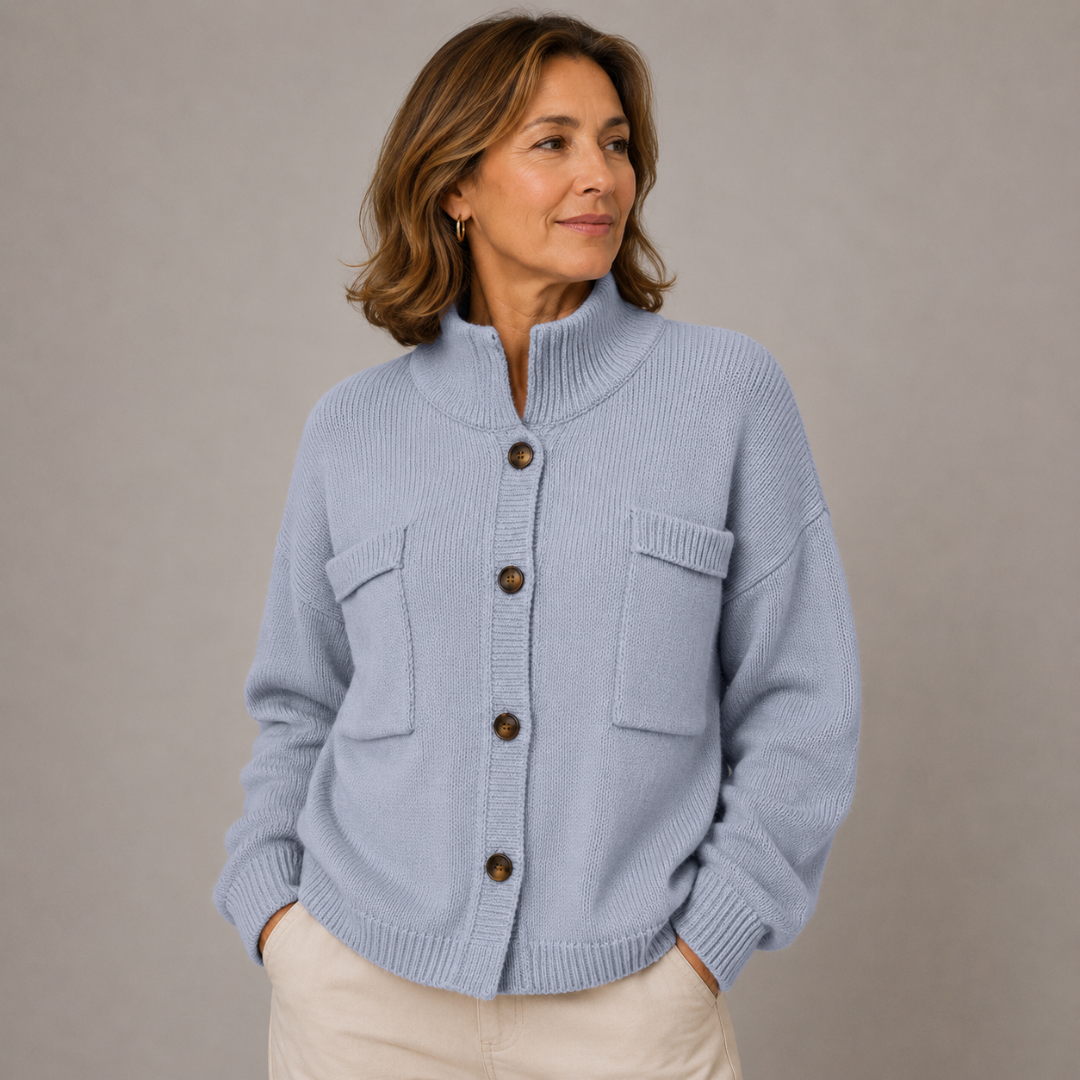 Augusta™ Cardigan mit Stehkragen und Knöpfen