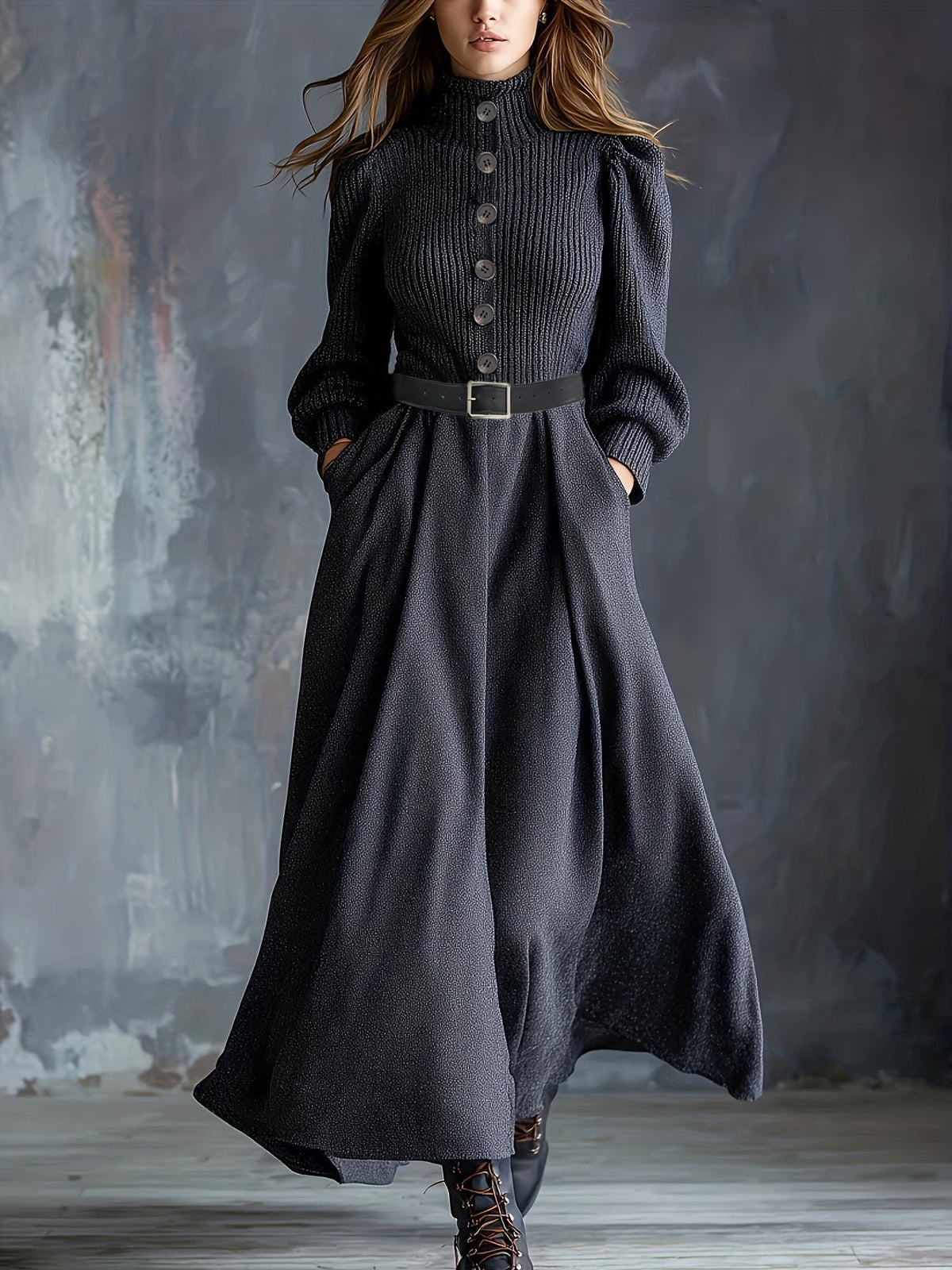 NOEL | VINTAGE-WINTERKLEID MIT TASCHEN