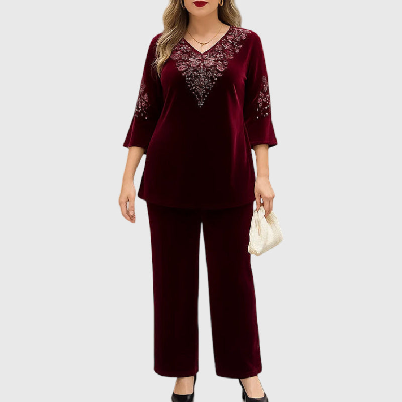 Elvire – Elegantes zweiteiliges Samt-Set
