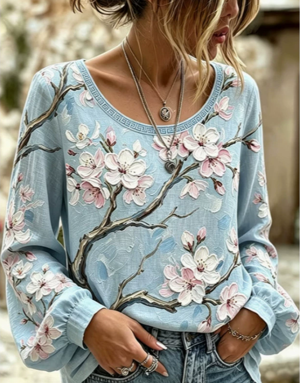 Hanami™ | Bluse mit Kirschblütenmuster