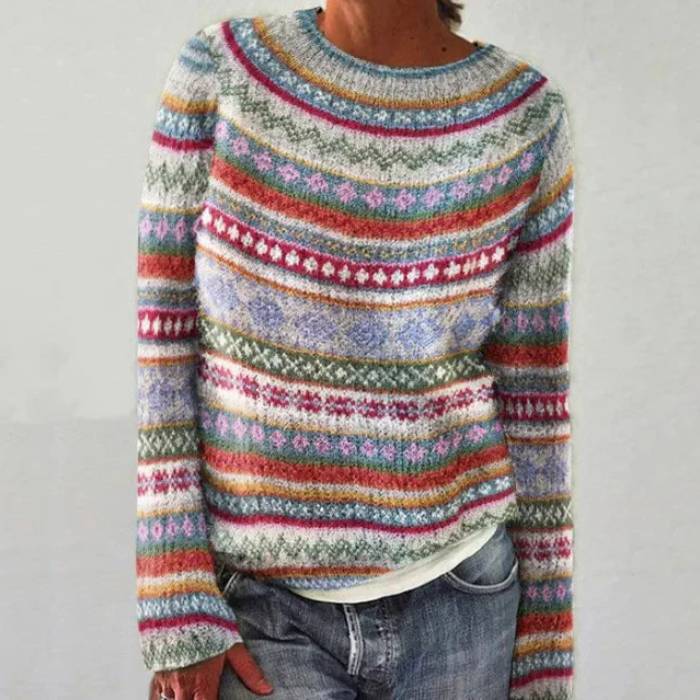 Violet - Retro-Strickpullover im skandinavischen Stil