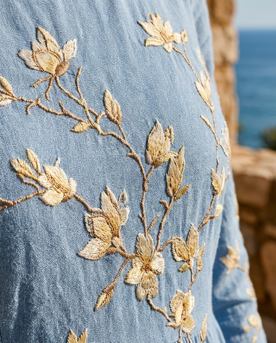 Glockenblumenwiese Midikleid mit Taschen
