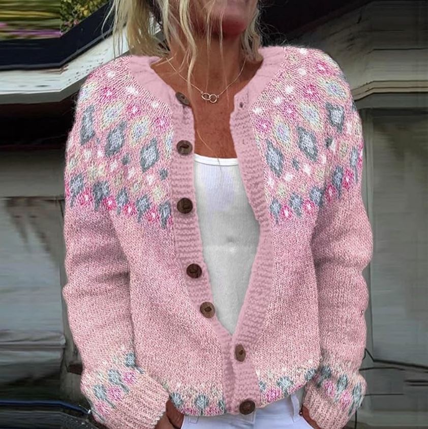 Hazel | Rosa Komfort-Cardigan