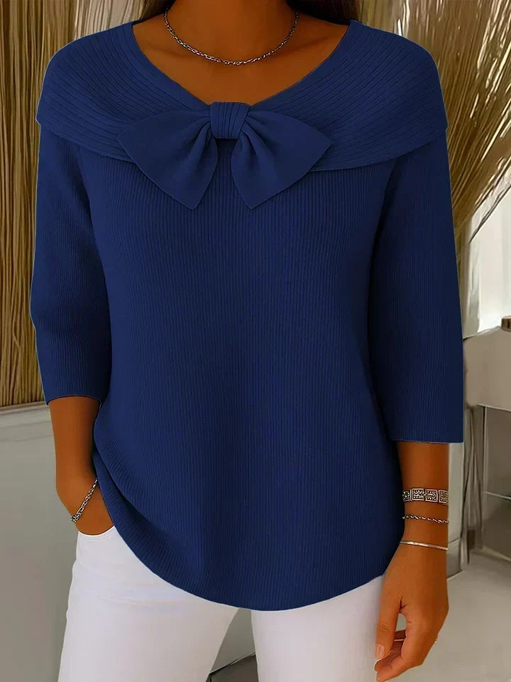 Trinidad | Pullover mit Schleife und Rundhalsausschnitt