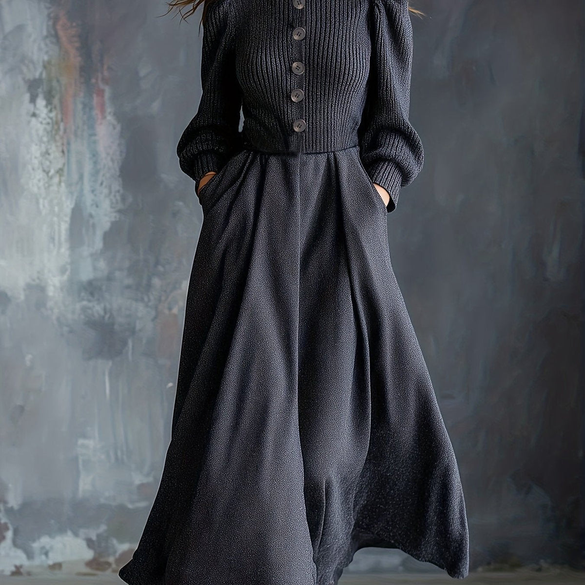 NOEL | VINTAGE-WINTERKLEID MIT TASCHEN
