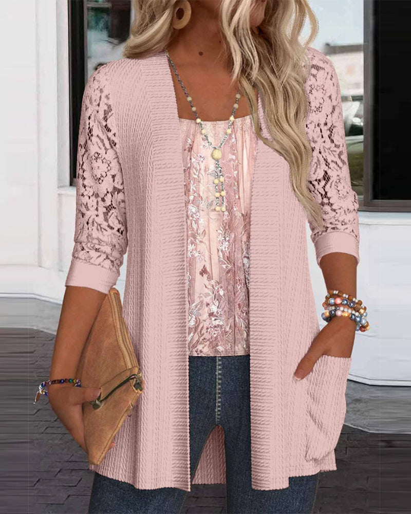 Zweiteiliges Mock-Top mit Patchwork