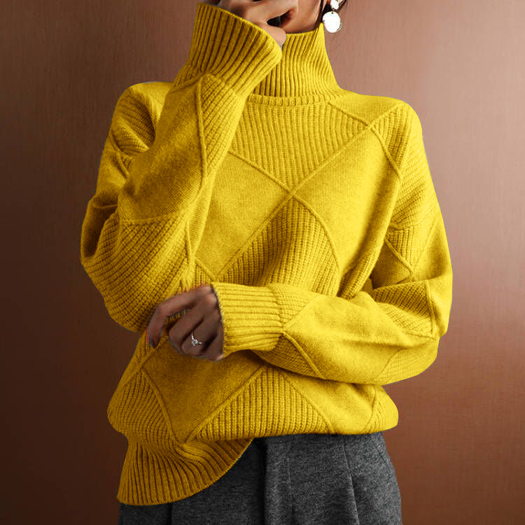 Eugénie – Lockerer Winterpullover mit Rautenmuster