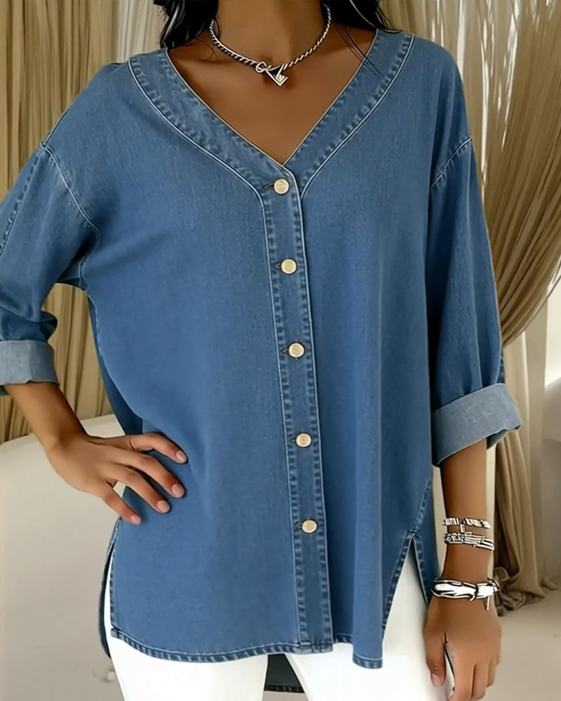 Elviane™ – Elegante Denimbluse