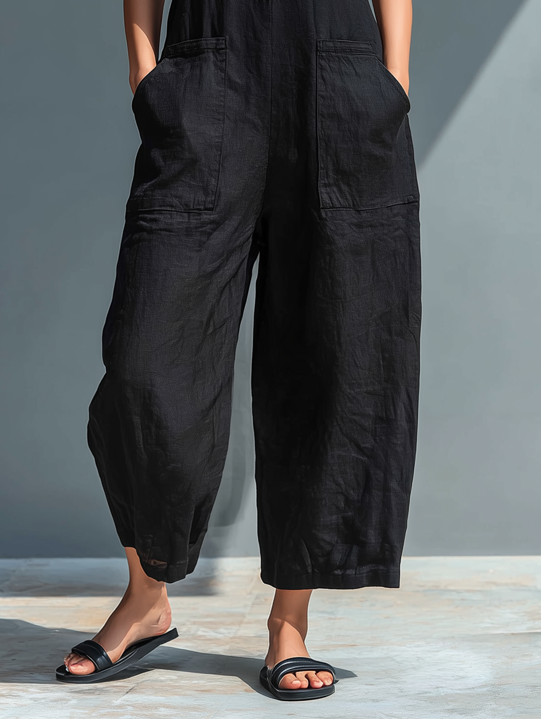 Adele | Langer, locker sitzender Overall mit Taschen