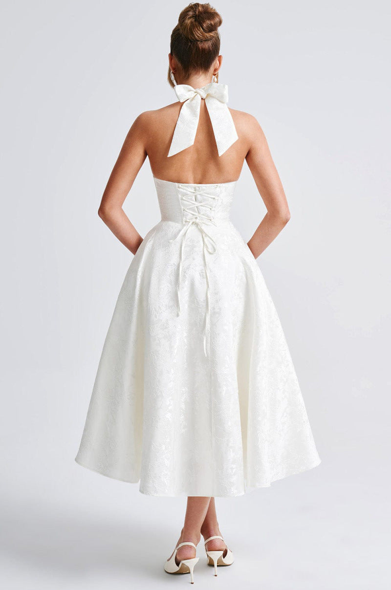 Maya™ | Elegantes Midikleid in Zitronengelb