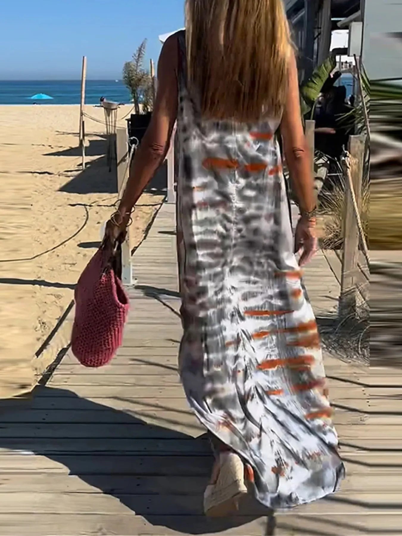 Abibi Maxi Cami mit V-Ausschnitt Tie-Dye