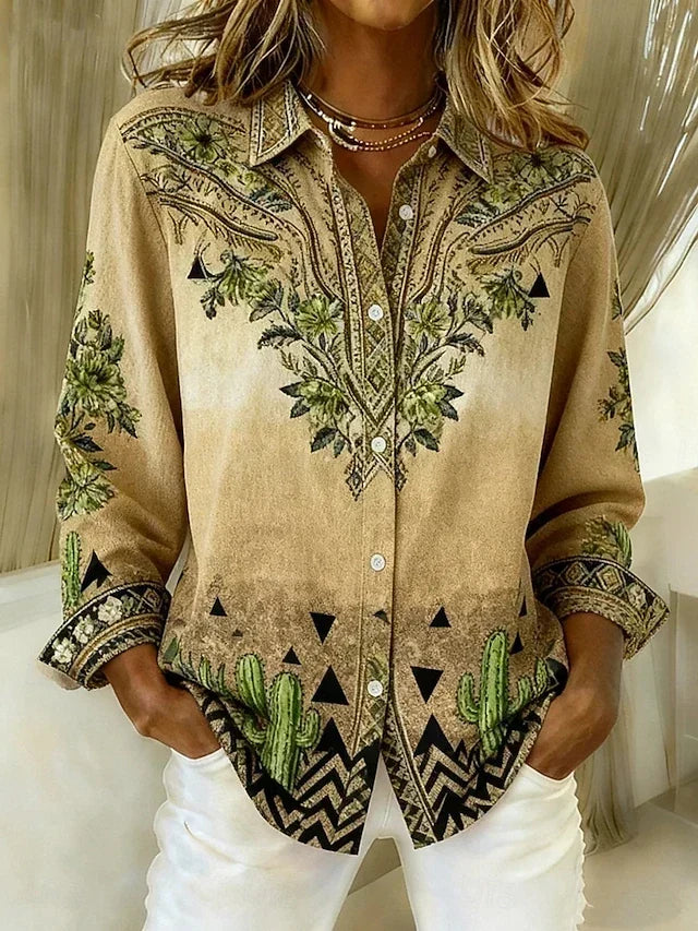 Bettina | Vintage-Bluse mit floraler Stickerei