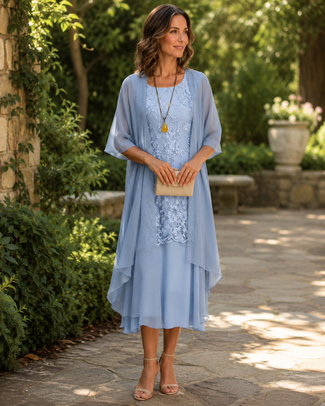 Eleanor | Elegantes zweiteiliges Chiffonkleid