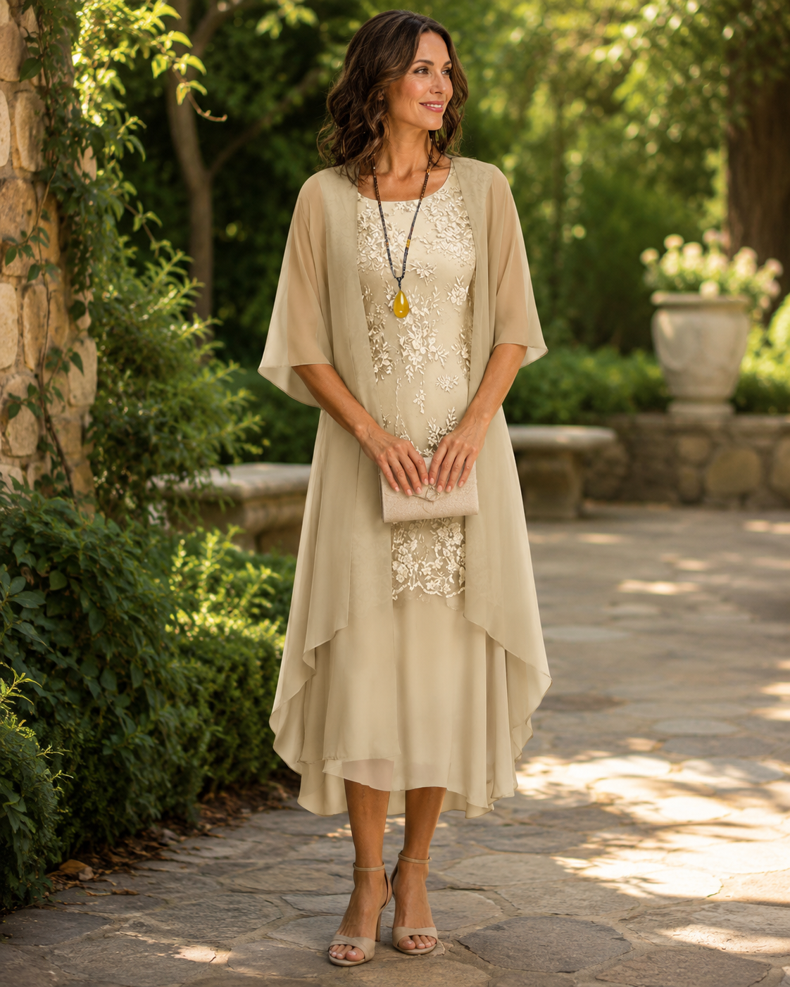 Eleanor | Elegantes zweiteiliges Chiffonkleid