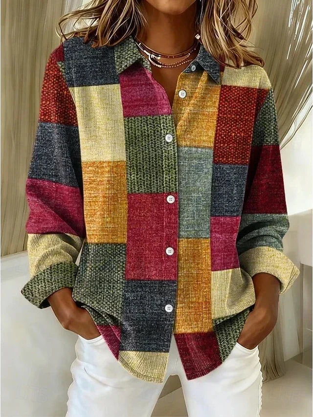 Deanna | Patchwork-Bluse mit Farbblöcken