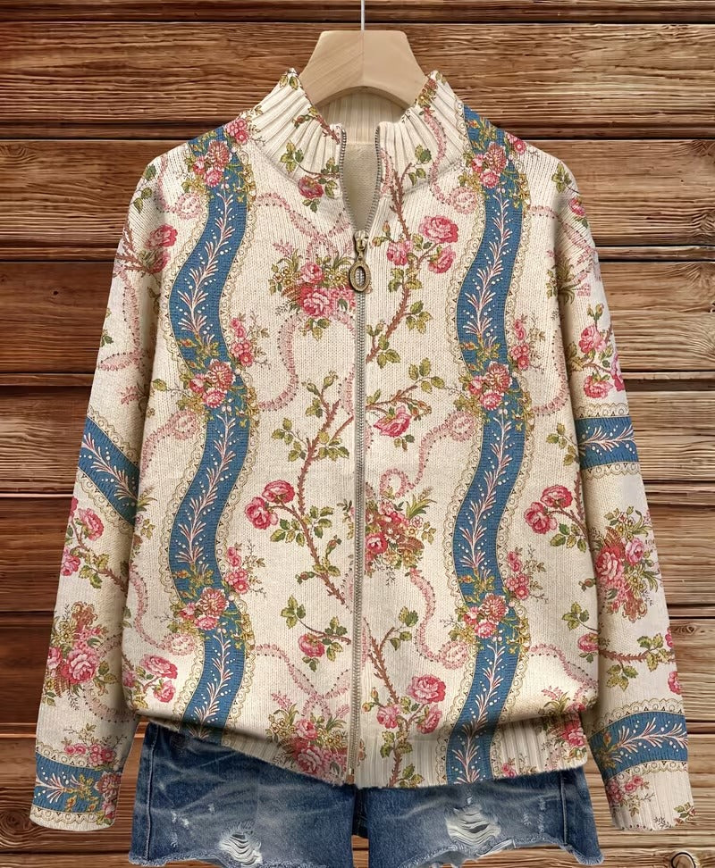 Eulalia™ | Cardigan mit Kletterrosen und Bändern