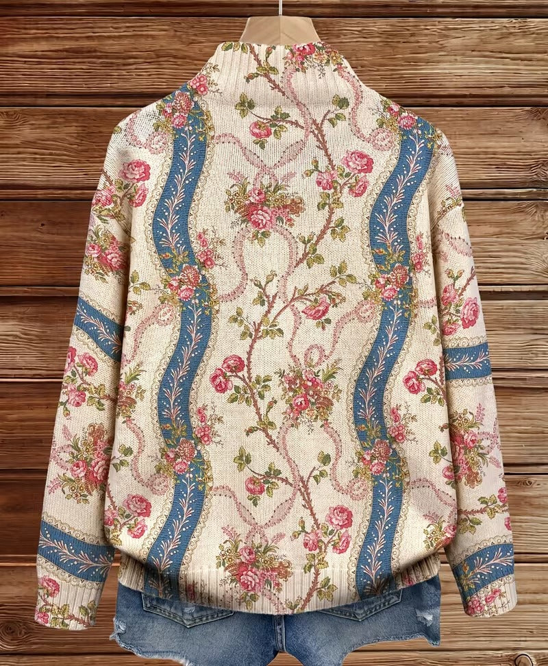 Eulalia™ | Cardigan mit Kletterrosen und Bändern