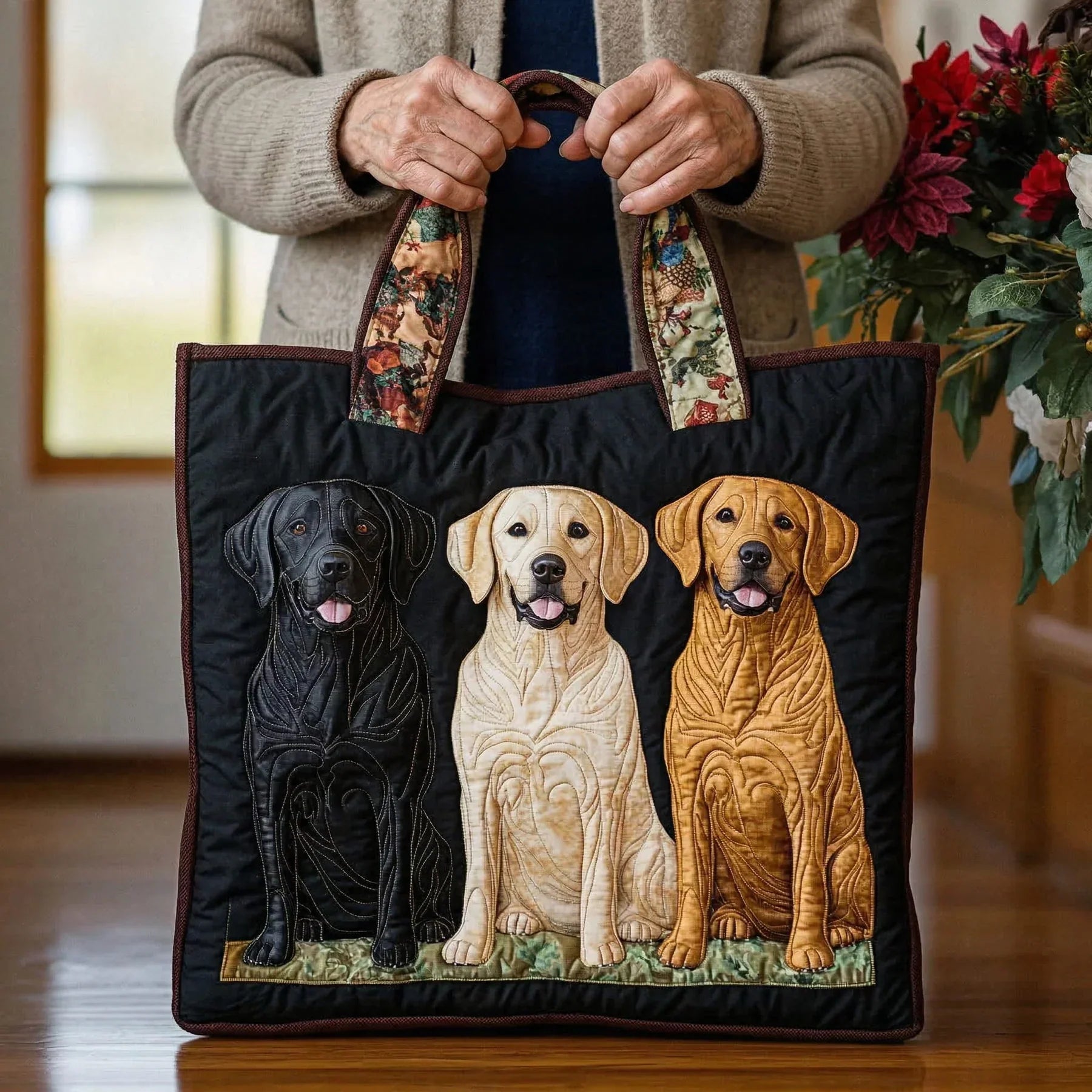 Handgefertigte Handtasche - Drei Labradore