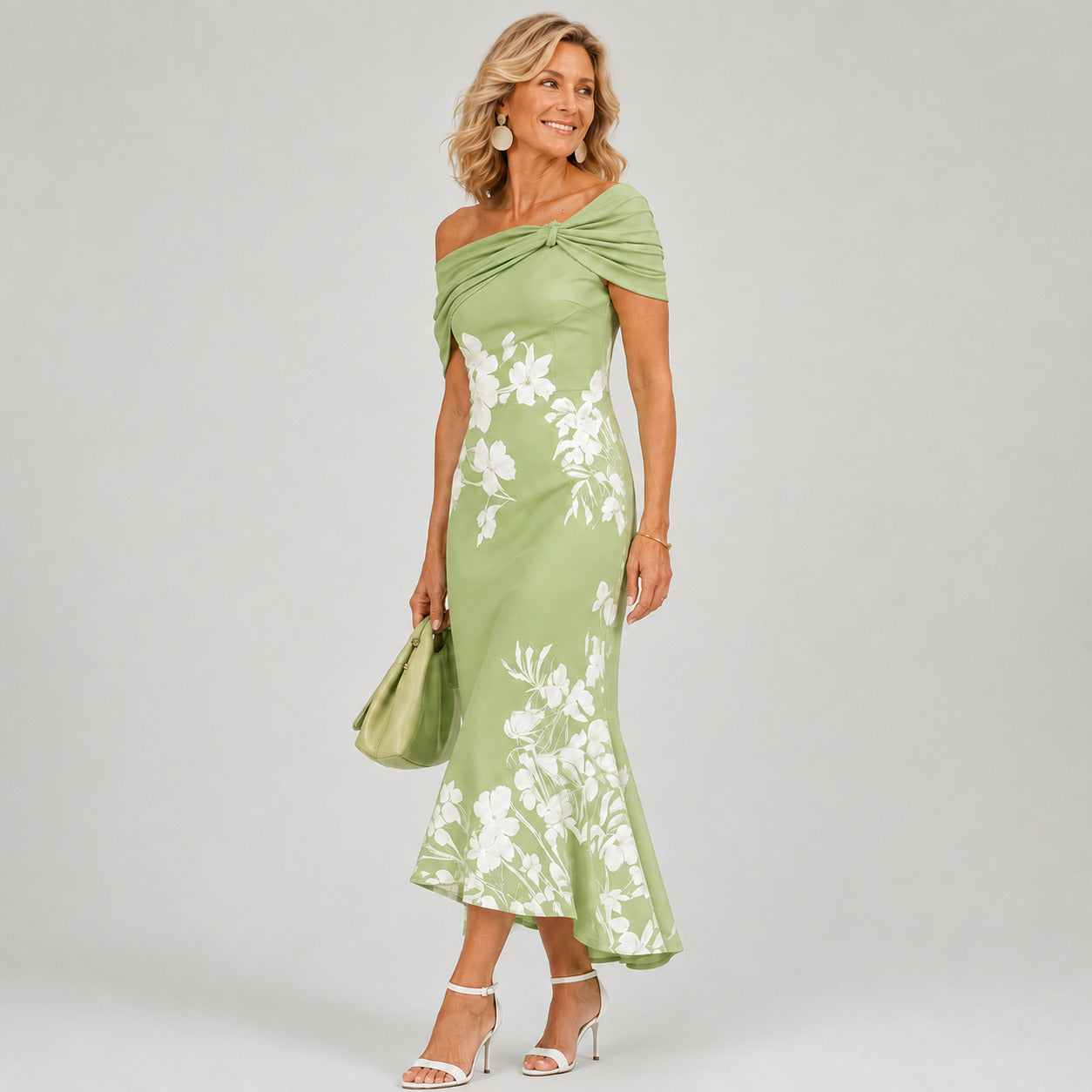 Althea™ | Florales, figurbetontes Midikleid