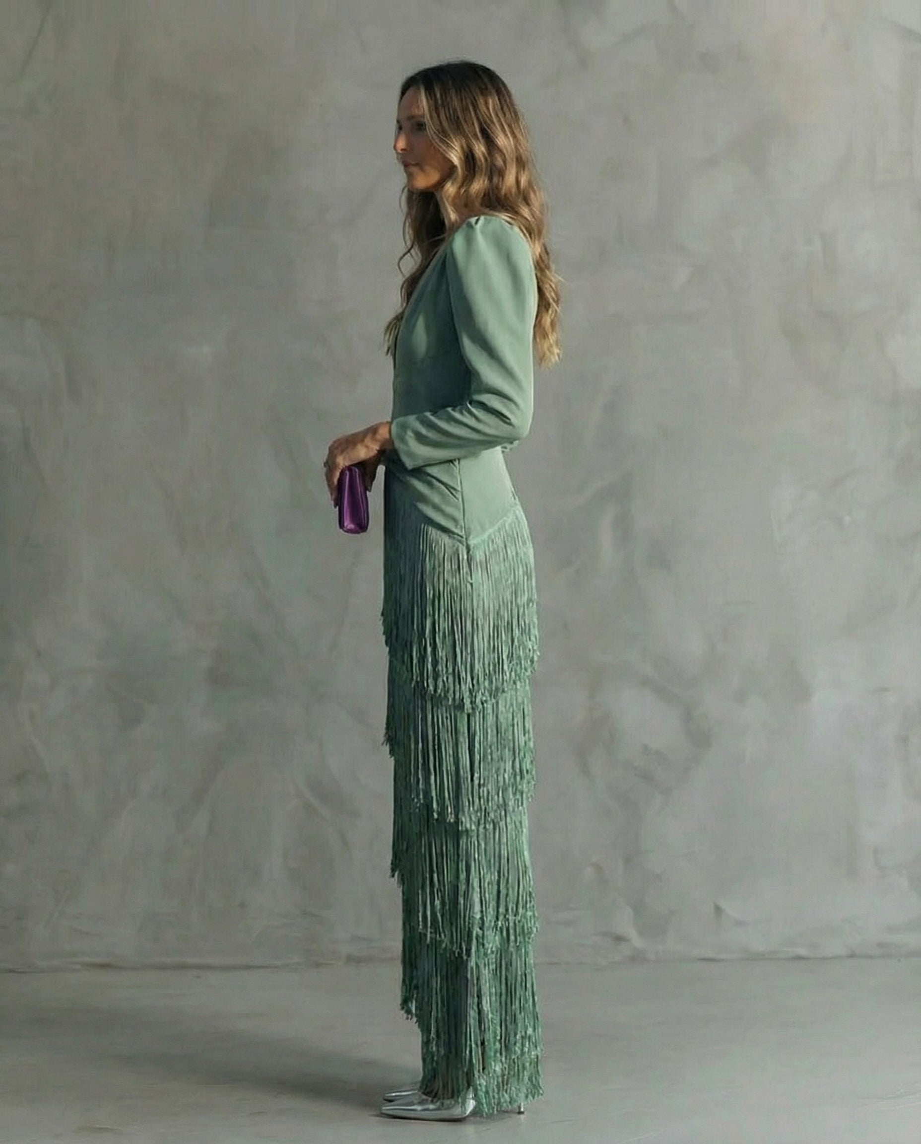 Chloe™ | Elegantes Kleid mit Fransenärmeln