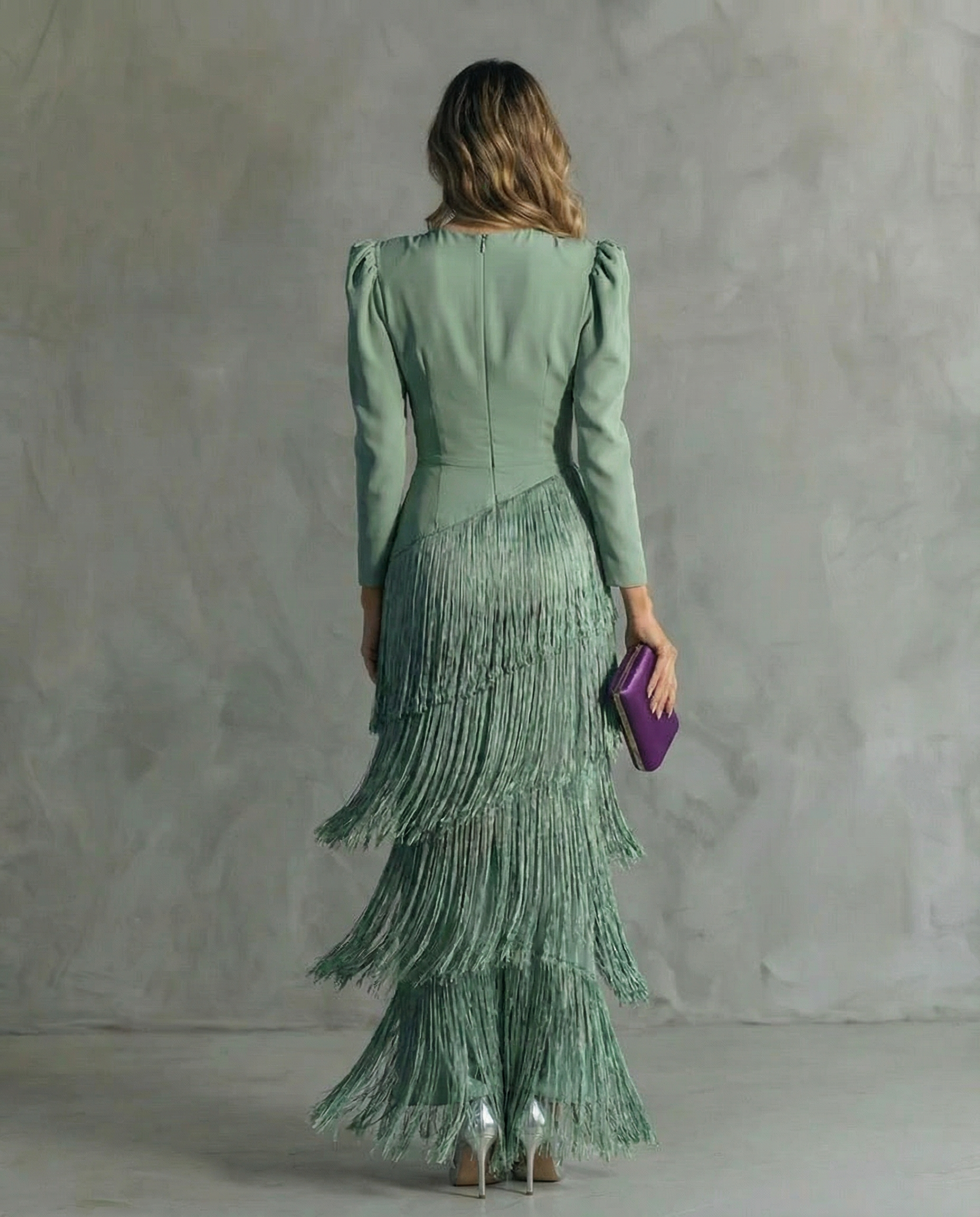 Chloe™ | Elegantes Kleid mit Fransenärmeln