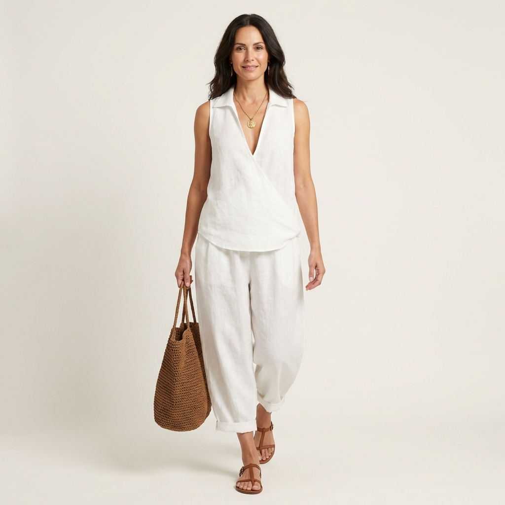 Twiila | Set aus Wickeloberteil und Hose mit weitem Bein