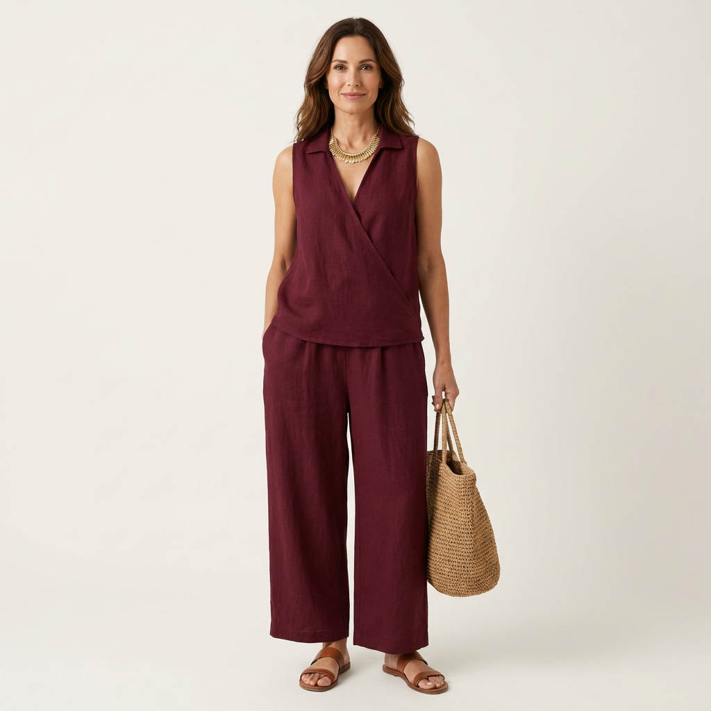 Twiila | Set aus Wickeloberteil und Hose mit weitem Bein