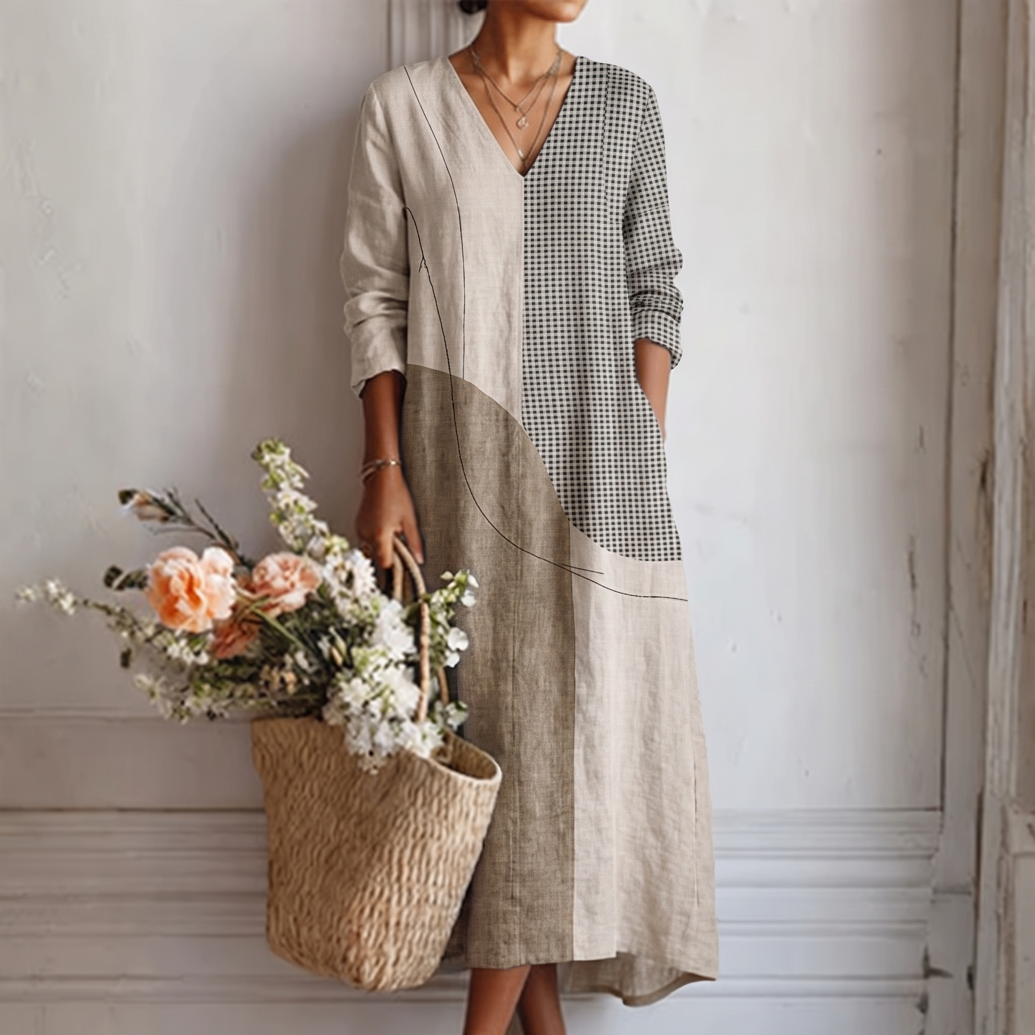 Emma™ | Elegantes gestreiftes Kleid
